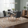 FurnitureR 31.5 Inch Square Dining Table, Modern Mid-Century Dining Table with Wooden Legs, Small Kitchen Table for 2-4 People, Black & Natural Wood - 3 of 4