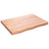 vidaXL Wall Shelf Light Brown 31.5 in.x23.6 in.x(0.8 in.-2.4 in.) Treated Solid Wood Oak - 2 of 4