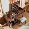 KTMBDW Makeup Vanity Desk with Flip-Top Mirror and Light, Vanity Set Makeup Table with 4 Drawers Lots Storage, 3 Lighting Colors - 2 of 4