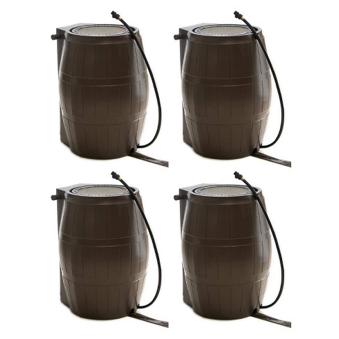 Open Box FCMP US4000-TC Urn Style 45 Gallon Rain Barrel with Planter and Hose 