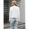 INSPIRE CHIC Women's Open Front Knit Dressy Long Sleeve Crew Neck Casual Pockets Cardigans - 3 of 4