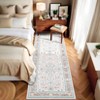 Non Slip Machine Washable Runners Ultra Thin Indoor Foldable Print Carpet Vintage Retro Floral Medallion Floor Cover - 3 of 4
