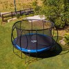 SpaceJump Lunar Trampoline, Outdoor 14 Foot Round Bouncer, Backyard Active Play Set with Safety Net, 330 Pound Weight Capacity, Black/Blue - 4 of 4