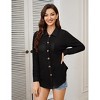 BLUEMING Womens Waffle Knit Shacket Jacket Casual Long Sleeve Button Down Shirts Dressy Blouses Tops - 3 of 4