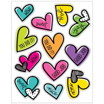 Carson Dellosa Education Kind Vibes Doodle Hearts Shape Stickers, Pack of 72 (Pack of 10)