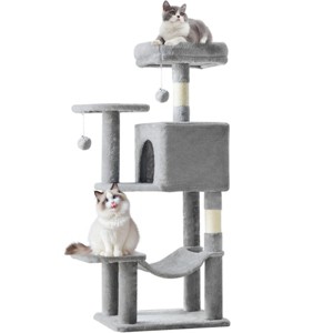 CAVINAS Sturdy 44-inch Cat Tree with Anti-Tip Kit,Holds Up to 44lbs,Multi-Cat Tower with Condo & Hammock,Space-Saving Design for Indoor Cats - 1 of 4