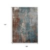 HomeRoots 9' X 12' Rust And Teal Blue Abstract Washable Indoor Outdoor Area Rug - 3 of 4