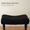 Itopfox Vanity Stool Chair with Metal X-Legs, Ottoman Foot Stool Featuring Soft Boucle Fabric Saddle Seat for Comfortable Seating - 3 of 4