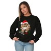 Cute Santa Cat Meowy Christmas Pun Sweatshirt for Men or Women Brisco Brands - 4 of 4