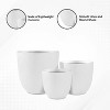 Rosemead Home & Garden 3pc Kante Concrete Outdoor Planter Pots Chalk White 18"x18"x17" - 4 of 4