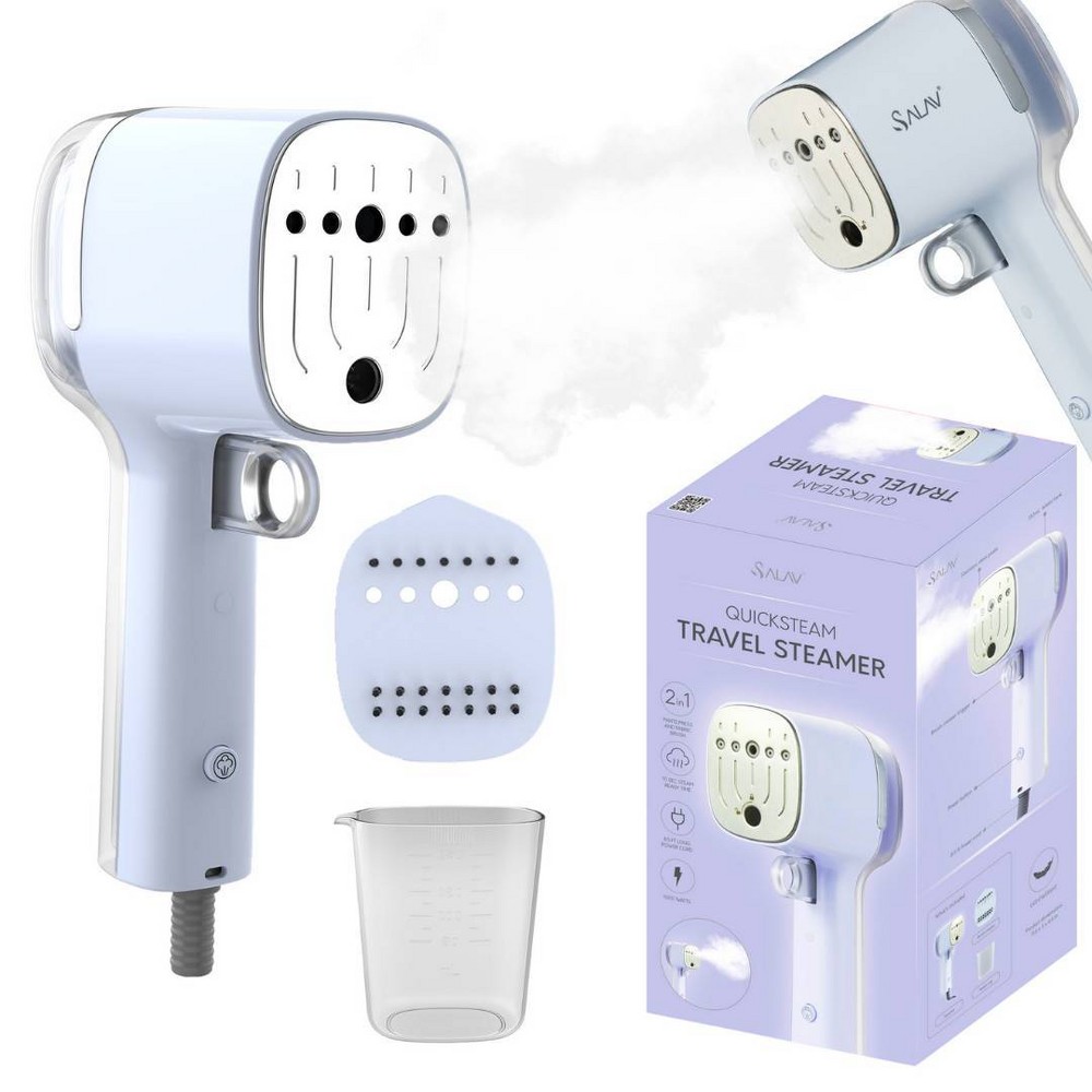 Photos - Clothes Steamer SALAV HS-15 Quicksteam Travel Steamer Peri: 1000W, Anti-Drip, 9 Min Steam, 110ml Tank, Comfort-Grip, Travel Steamer for Clot