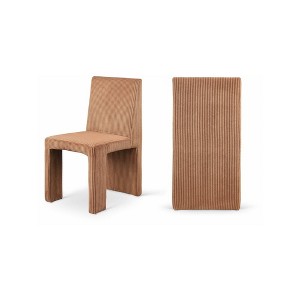 Meridian Furniture,Benson Microsuede Corduroy Fabric Dining Chair, Set of 2 - 1 of 4