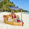 Aghana Digitals Kids Wooden Sandpit with Adjustable Canopy, Bench Seats, Chalkboard & Tic Tac Toe, - 3 of 4
