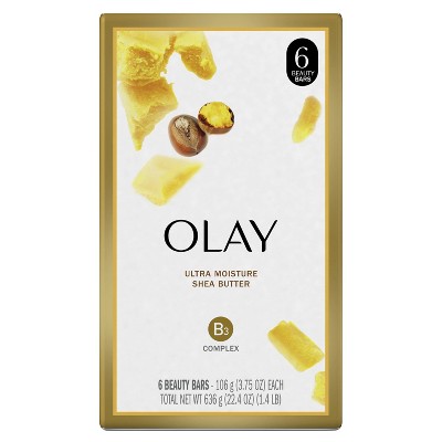 Olay Moisture Outlast Ultra Moisture Shea Butter Beauty Bar Soap - 6pk - 3.75oz each