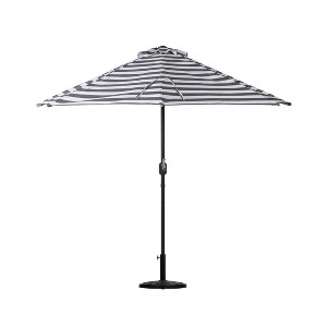 Westintrends 9Ft Half Round Umbrella with Half Resin Base Included for Outdoor Patio Window Shade Wall Balcony - 1 of 3