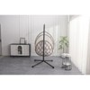 Maggift Patio Accent Outdoor Outdoor Egg-shaped Hanging Chair with Stand Patio Egg-shaped Swing Chair Indoor Rocking Chair, Beige, 42.5"*32.5"*77.95" - 3 of 4