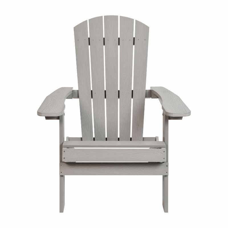 Merrick Lane Set of 2 Poly Resin Folding Adirondack Lounge Chair - All-Weather Indoor/Outdoor Patio Chair, 5 of 20