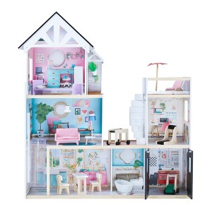Olivia's Little World 3-Story Furnished Dreamland Mansion Dollhouse with Garage, Terrace, Elevator, Spiral Staircase and Accessories - 1 of 4