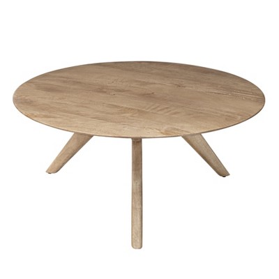 MH London Marcel Mid-Century Modern Round Solid Wood Coffee Table For Living Room