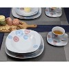 Lorren Home Trends Porcelain 20 Piece Square Dinnerware Set Service for 4-Blue/Red - 3 of 4