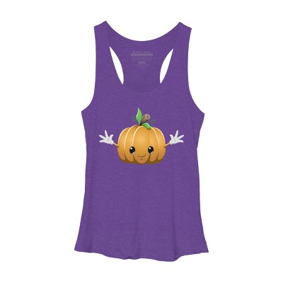 Women's Design By Humans Halloween Pumpkin Monster 6 By LironPeer Racerback Tank Top