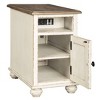 Realyn Chairside End Table White/Brown - Signature Design by Ashley: Cottage Style, Power Outlets, USB Ports - 3 of 4