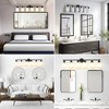 DOMETOUR 39'' Modern 6-Light Vanity Light, Frosted Glass & Black Iron Frame, Wall Sconce for Bathroom, Bedroom, Dressing Room (No Bulbs) - 4 of 4