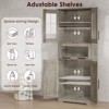 Coolmee Tall Bathroom Cabinet, 67 inch Storage Cabinet with Glass Doors and Adjustable Shelf, Freestanding Cupboard for Small Spaces - 4 of 4