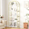 Arched Bookshelf, 5 Tier Bookcase Display Racks, Tall Bookshelves, Modern Storage Rack Shelf, Large Wood Book Shelf for Bedroom, Living Room - 3 of 4