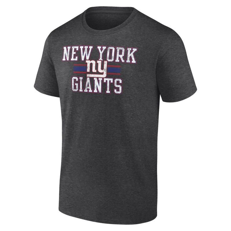 NFL New York Giants Men&#39;s Team Striping Gray Short Sleeve Bi-Blend T-Shirt, 2 of 4