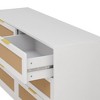 6 Drawer Dresser Rattan Dresser Modern Chest with Drawers, Wood Storage Closet Dressers Chest of Drawers for Bedroom,Living Room,Hallway - 3 of 4