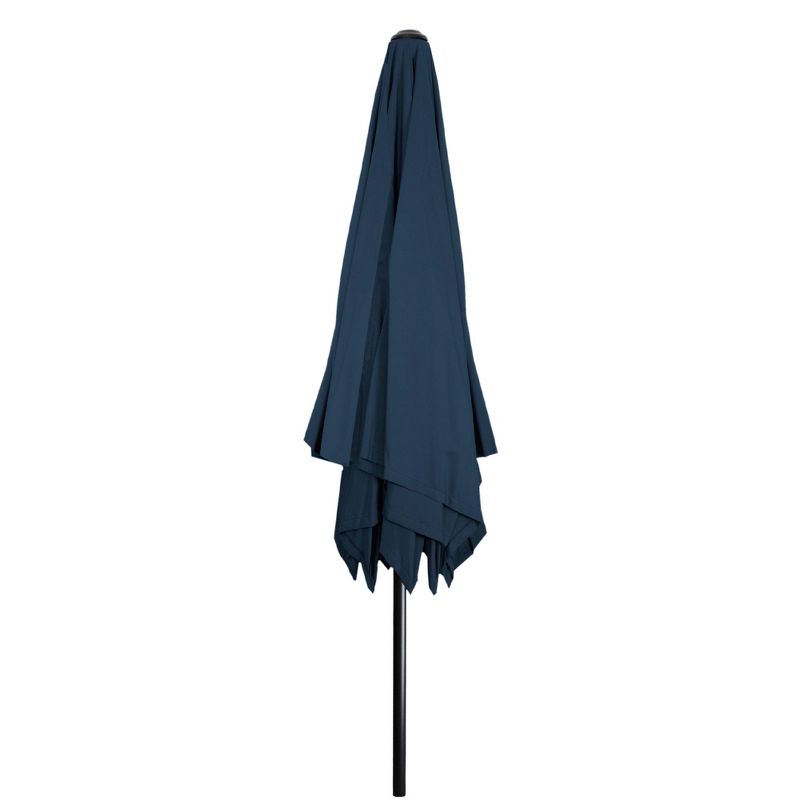 Northlight 8.5ft Outdoor Patio Lotus Umbrella with Hand Crank, Navy Blue, 5 of 7