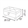 AndMakers 28.5 in. W Flannel Polyester Blend Rectangle Ottoman with Storage - 4 of 4