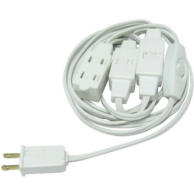 Northlight Indoor Polarized Extension Power Cord with 9-Outlets - 12' - White