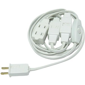 Northlight Indoor Polarized Extension Power Cord with 9-Outlets - 12' - White - 1 of 1