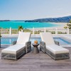 FURNIinspire Patio Accent Chairs, Outdoor Patio Single Sofa with Cushions,  All Weather Rattan Chairs for Garden Backyard, White, 61.02"*25.6"*37.4" - 2 of 4