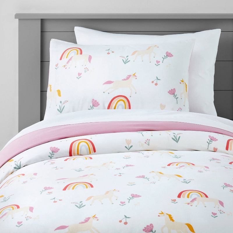 Kids' Duvet Unicorn Cover - Pillowfort™, 1 of 6