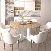 TiramisuBest 59x43 In Expandable Oval Dining Table for Farmhouse Kitchen, with Removable Leaf, Trestle X - Shaped Base, and White Oak Finish in White - 2 of 4