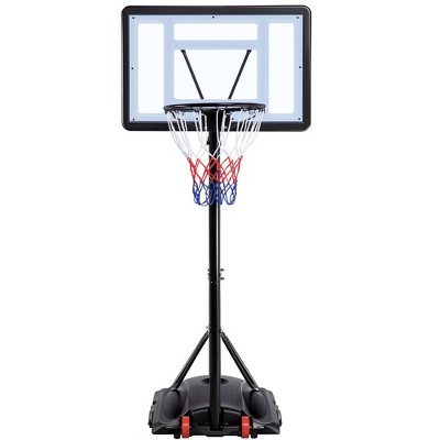 Yaheetech Adjustable Basketball Hoop with Wheels, Black