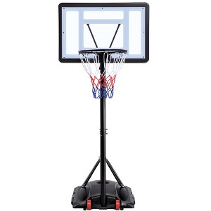 Yaheetech Adjustable Basketball Hoop with Wheels, Black - 1 of 4