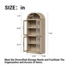 71" Industrial Arched Bookcase with Glass Doors, 5-Tier Display Bookshelf, Freestanding Storage Cabinet for Living Room, Bedroom, Home Office - 2 of 4