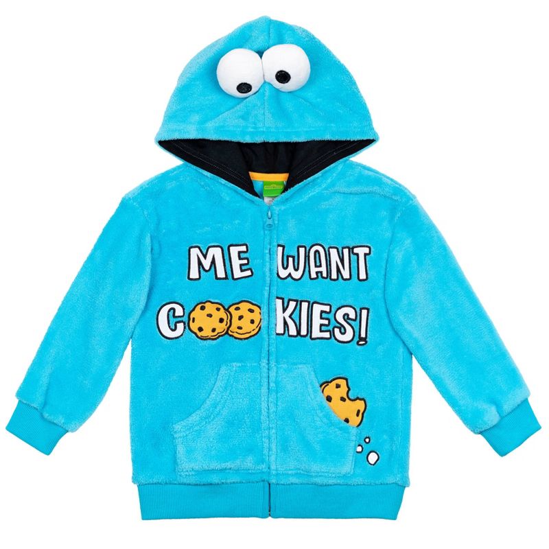 Sesame Street Cookie Monster Baby Zip Up Hoodie Infant, 1 of 8