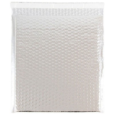 JAM Paper Bubble Padded Mailers w/Peel and Seal Closure 10x13 Silver Metallic 2744437
