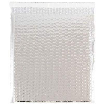 JAM Paper Bubble Padded Mailers w/Peel and Seal Closure 10x13 Silver Metallic 2744437