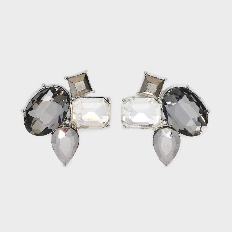 Glass Diamond Stud Earrings - A New Day™, 1 of 7