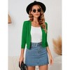 Clearlove Women's 3/4 Sleeve Open Front Cropped Cardigan Sweater Lightweight Knit Short Shrugs - 3 of 4