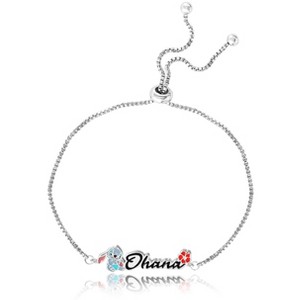 Disney Stitch Brass Flash Ohana Lariat Bracelet Imitation Rhodium - 1 of 3
