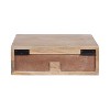 Kate and Laurel Mirza Carved Wood Floating Side Table, 18x12x6, Natural - image 4 of 4