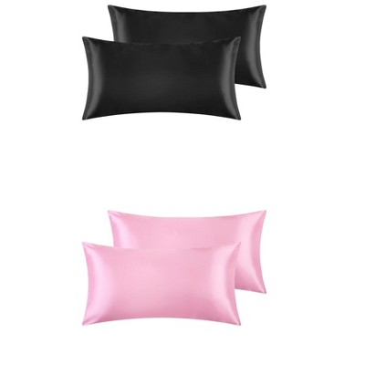 Unique Bargains Hair and Skin Envelope Closure Breathable Satin Pillowcase 4 Pcs