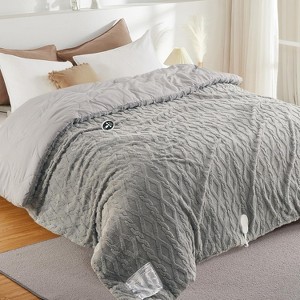 Heated Comforter Blanket with Wireless LCD Controller, Tufted Fast Heating Electric Quilt, 6 Heat Levels & 9 Time Settings - 1 of 4